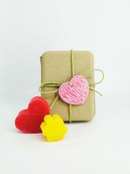 Mother's Day package with heart and flower soaps