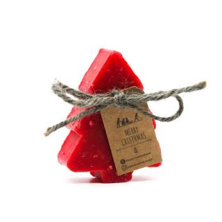 Pine tree Christmas Soap with Red Rose