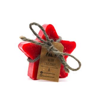 Star Christmas Soap with Red Rose