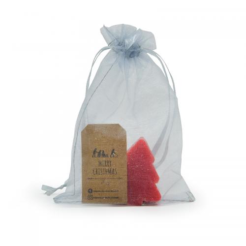 Organza Gift Bag with Christmas Soaps - Star + Heart